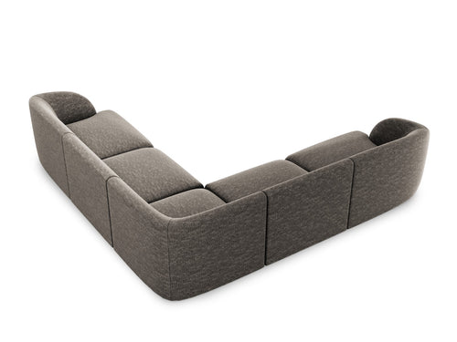 Micadoni Symmetrische hoekbank Miley 5-zits, chenille, grijs - 255x255x70cm