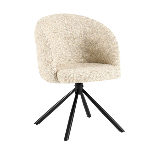 Giga Meubel Eetkamerstoel Emilia - Beige - Draaibaar - Set van 2 - vtwonen shop