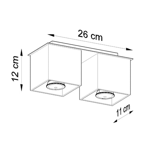 Sollux Lighting Plafondlamp QUAD 2 wit - 26x11x12cm