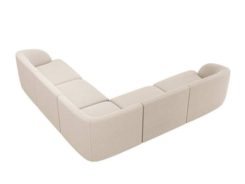 Micadoni Symmetrische hoekbank Miley 5-zits, boucle beige - 255x255x70cm