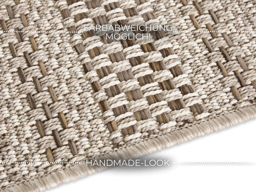 Flatweave In- & Outdoor carpet Arras natural-brown in Handmade-Look 200x290 cm - vtwonen shop