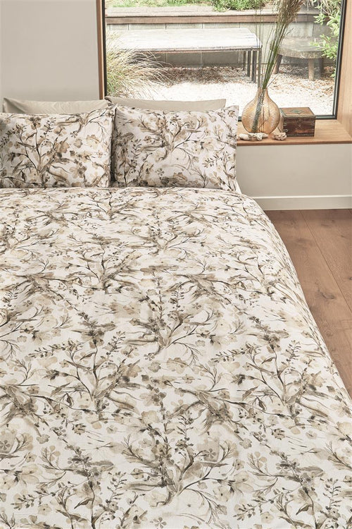 Rivièra Maison - Blushing Blooms dekbedovertrek - Lits-Jumeaux XL - 260x200/220 cm - Zand