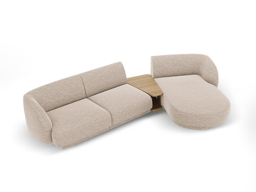 Micadoni Rechte modulaire bank Miley 3-zits, chenille, beige - 178x303x70cm