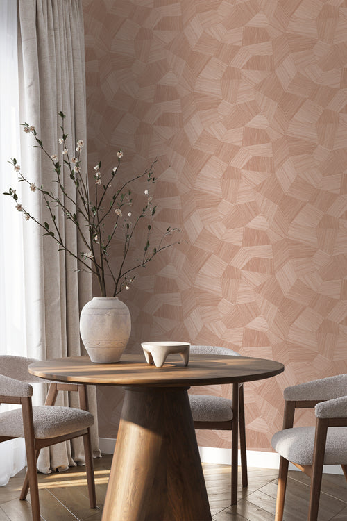 Origin Wallcoverings behang grafisch 3D motief terracotta roze - 53 cm x 10.05 m - 348040 - vtwonen shop