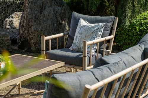 Lombok loungeset - 4-delig - aluminium - bamboo-look - mystic grey - vtwonen shop
