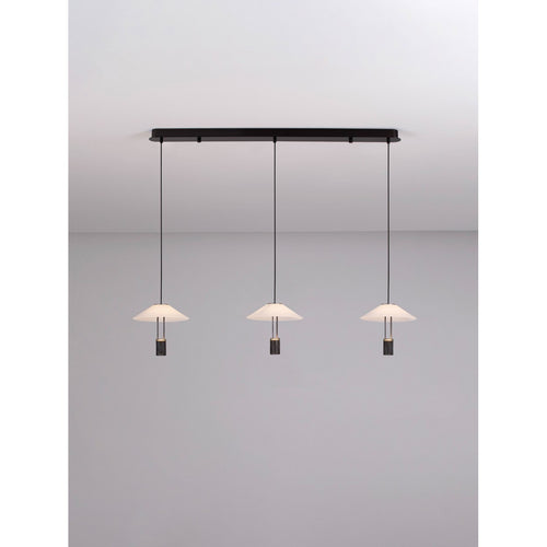 Nova Luce ANAFI Hanglamp voor aan het plafond, zandkleurige zwarte LED-lamp, 24W, 1185lm, 3000K
