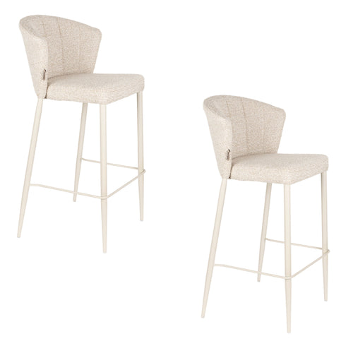 Dutchbone Georgia Barkrukken rugleuning 75 cm Beige - Set van 2