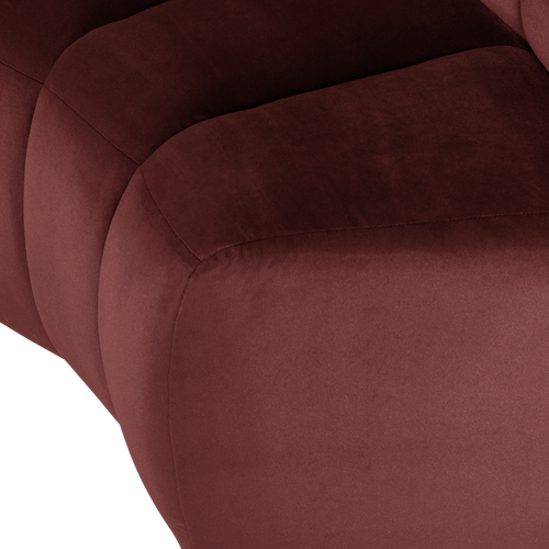 WOOOD eetbank halfronde hoek rugleuning Mojo - Velvet - K.bruin - 83x152x73