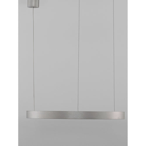 Nova Luce ELOWEN Geïntegreerde LED-hanglamp, geborsteld zilver, Triac dimbaar, 60W, 2552lm, 3000K