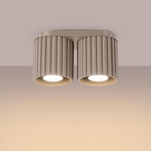 Sollux Lighting Plafondlamp AURA 2 taupe GU10 - 21x10x12cm