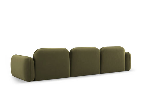 Cosmopolitan Design Modulaire bank Sydney 4-zits, flueel, lichtgroen - 90x320x70cm