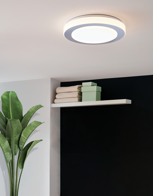 EGLO wand/plafondlamp Led Carpi - ø38,5cm - wit, chroom - vtwonen shop