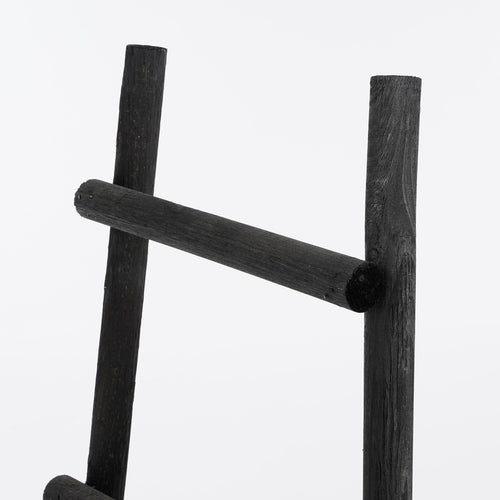 House of Seasons Ladderrek - L29 x B49 x H119 cm - Populierenhout - Zwart