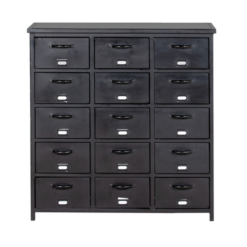 Giga Meubel Ladekast Industrieel - Zwart Metaal - 88x37x88cm - vtwonen shop