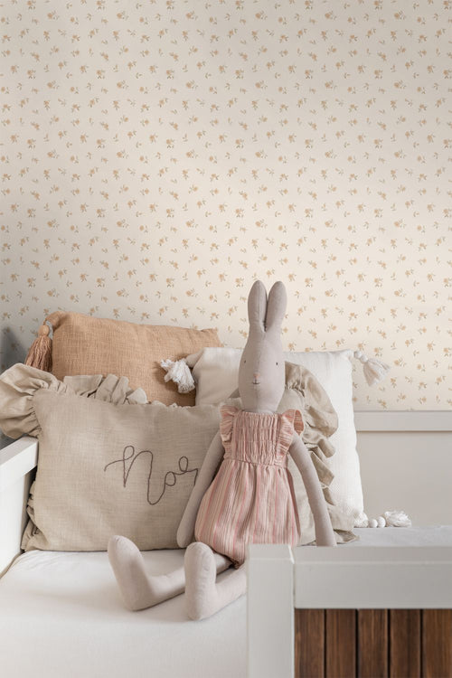 ESTAhome behang vintage bloemetjes zand beige - 53 cm x 10.05 m - 139833