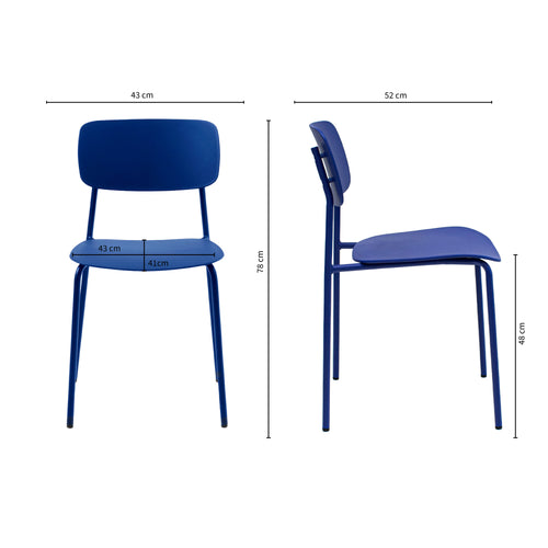 Kick eetkamerstoel Lio - Blauw - vtwonen shop