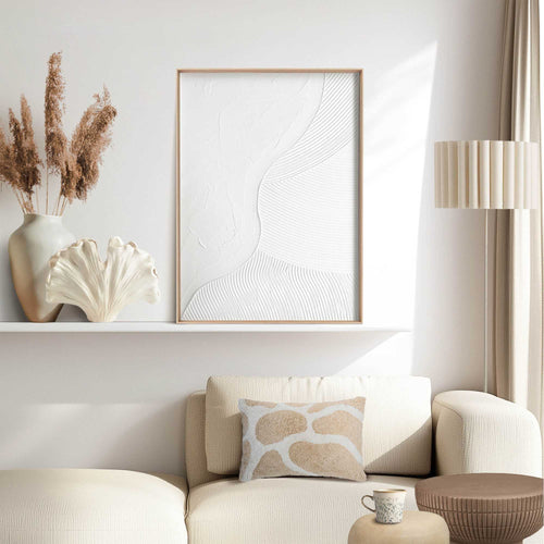 Reinders Coast White schilderij 3d art -  wit - woonkamer - 70x50cm