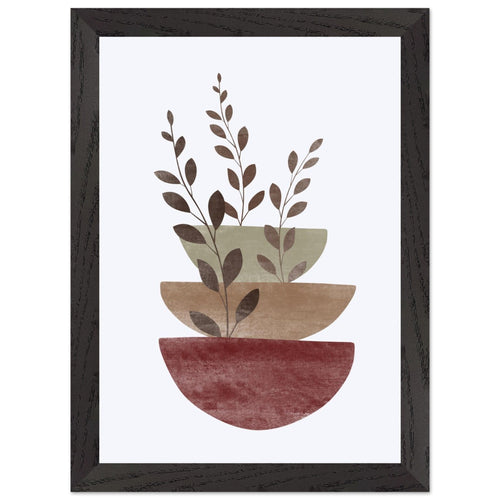 Artfulprints Poster met Lijst Boho – Layered peace   - A4 21x29.7 cm - Bruin