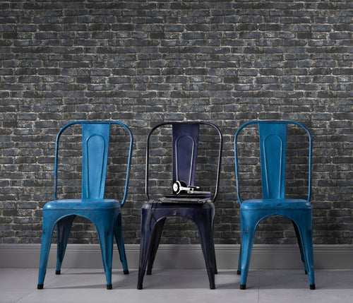 Erismann behang steen zwart - 53 cm x 10.05 m - 661389 - vtwonen shop