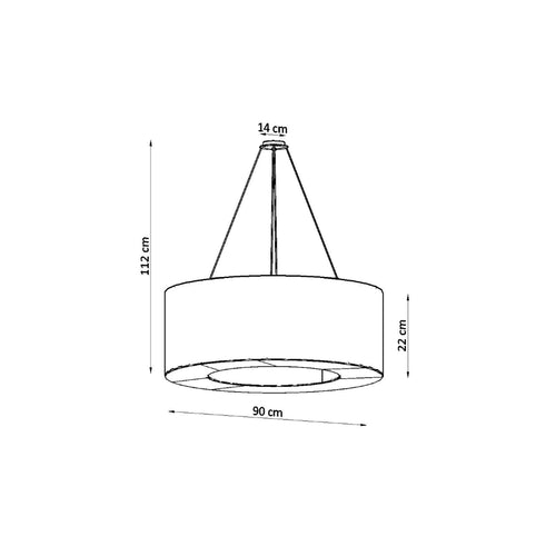 Sollux Lighting Kroonluchter SATURNO 90 zwart - 90x90x112cm