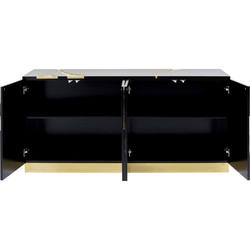 Kare Design Dressoir Cracked zwart en goud