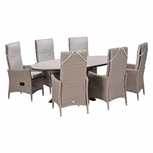 Garden Impressions Tuinset Collin 7-delig - Tulli tuintafel 220x115xH75 cm