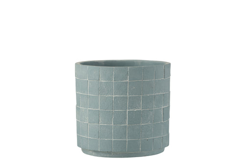J-Line bloempot Vierkant - keramiek - lichtblauw - large - Ø 16 cm