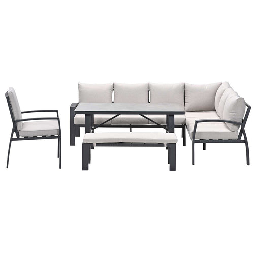 Garden Impressionslounge dining set Cameron 5-delig rechts - desert sand