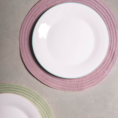 Ona - Placemat 36cm rond taupe Nala - Set van 4