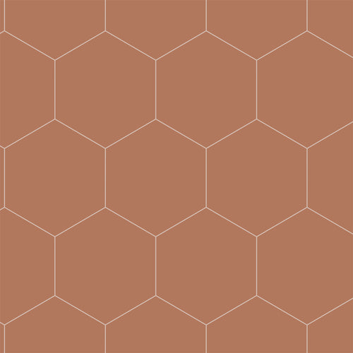 ESTAhome behang hexagon terracotta - 53 cm x 10.05 m - 139376