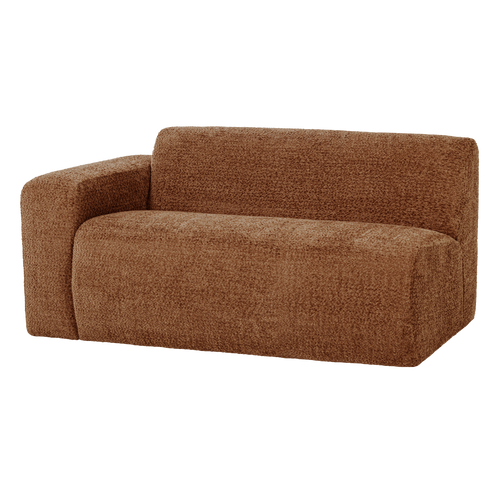 WOOOD 1,5-zits bank arm links Mojo Base - Wollig - Roestbruin - 74x145x97