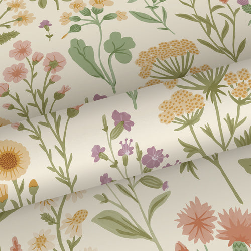 Sanders & Sanders behang veldbloemen geel en groen - 50 x 900 cm - 935378
