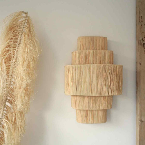 NOA MAY Wandlamp Belle - naturel - raffia - 47 x 30 x 13 cm