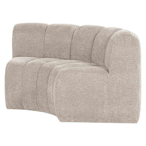WOOOD eetbank halfronde hoek rugleuning Mojo - Rib - Ecru - 83x152x74