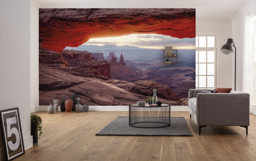 Sanders & Sanders fotobehang landschap beige en warm oranje - 450 x 280 cm - 612644