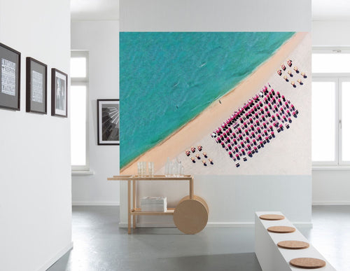 Sanders & Sanders fotobehang strand zeegroen en zandkleurig - 248 x 184 cm - 612310