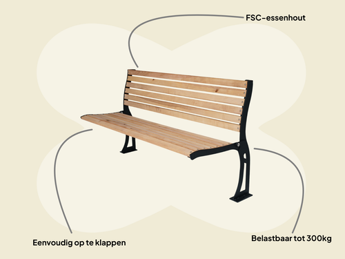 MaximaVida staande gevelbank Jordaan met rugleuning 150 cm