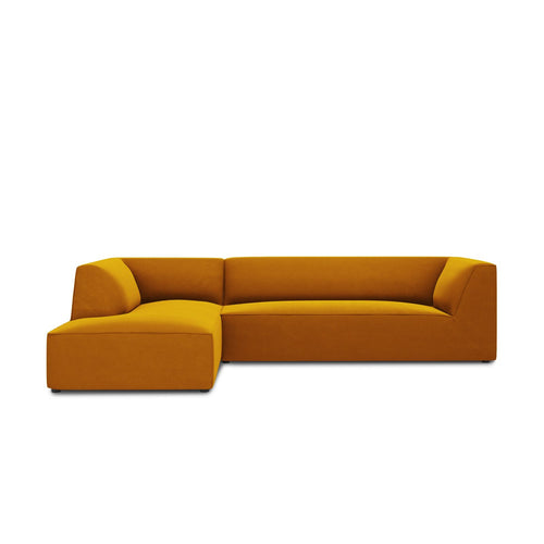 Cosmopolitan Design - Modulaire hoekbank links Siena 4-zits, flueel geel - 180x273x69cm