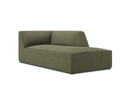 Micadoni rechter chaise longue Ruby ribfluwelen, groente - 180x93x69cm