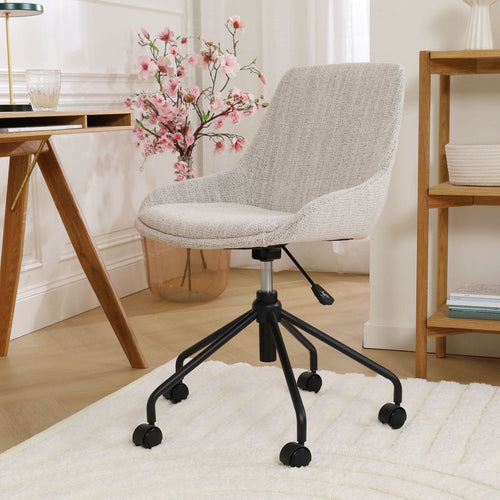 Nolon Nout-Isa Bureaustoel Beige Gemêleerd - Stof - Zwart Onderstel - vtwonen shop