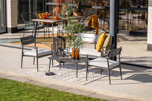 Morella loungeset - 4-delig - carbon black - valley sand - vtwonen shop