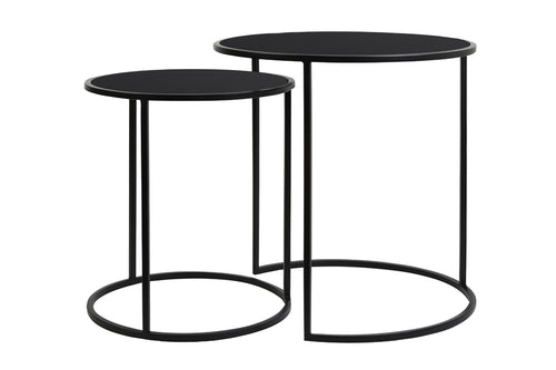 Light & Living bijzettafel DUARTE - Ø50x52cm - zwart - Set van 2