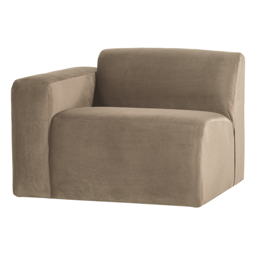 WOOOD 1-zits bank arm links Mojo Base - Velvet - Khaki - 74x105x97