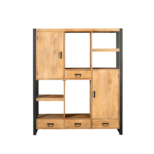 StarFurn Vakkenkast Boaz - Rechthoek Naturel Hout - 150x40x180cm - vtwonen shop