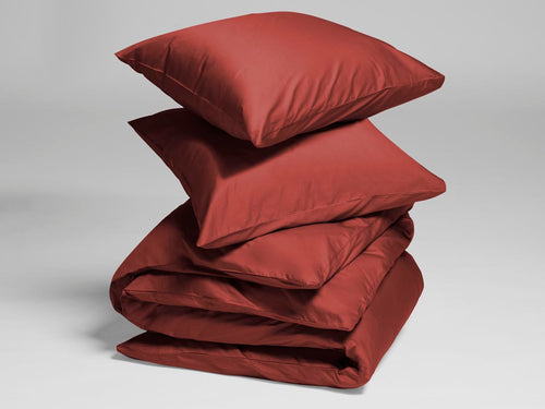 Yumeko dekbedovertrek katoen satijn radiant red 200x220 + 2/60x70 - vtwonen shop