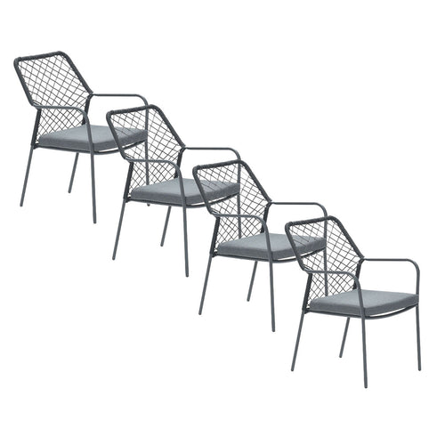 Garden Impressions tuinstoel Ross zwart - 4 stuks