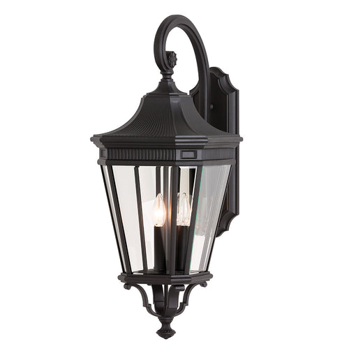Elstead Cotswold Lane - 3-lichts grote wandlantaarn voor buiten zwart IP44, E14