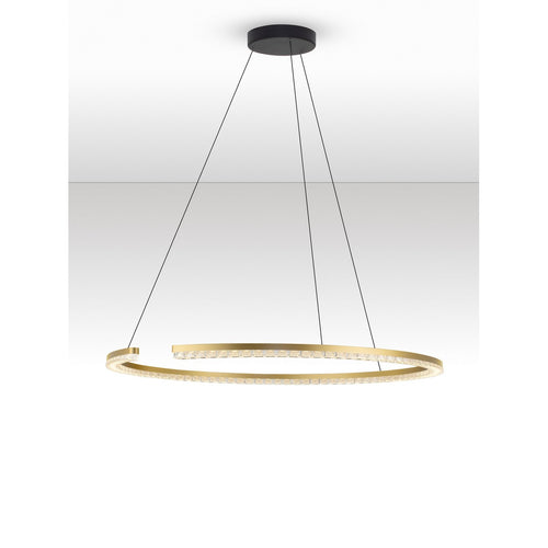 Nova Luce GREAMY Geïntegreerde LED-hanglamp, goudkleurig, Triac dimbaar, 43W, 2795lm, 3000K