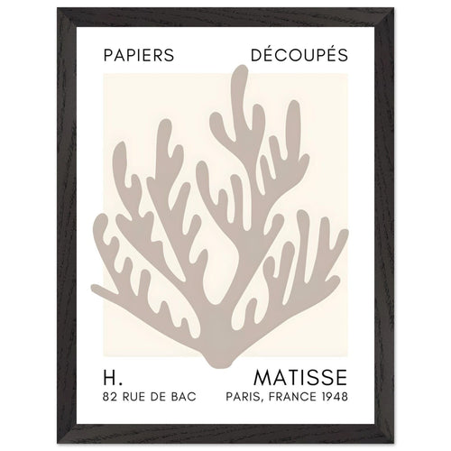 Artfulprints Poster met Lijst Matisse – Coral harmony grey   - 30x40 cm - Grijs