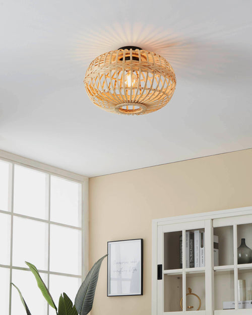 EGLO plafondlamp Amsfield - e27 - ø 45 cm - bruin/zwart - vtwonen shop